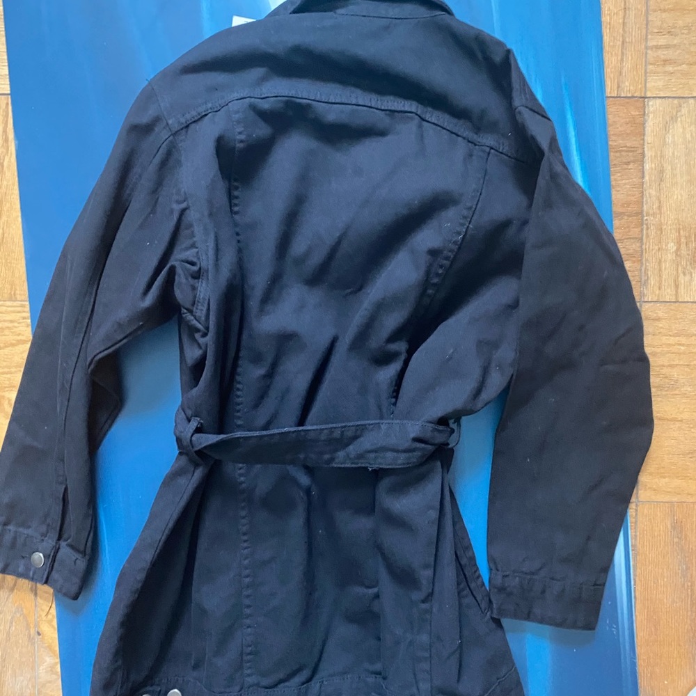 Black Jean Jacket with Adjustable Belt - Picture 5 of 5